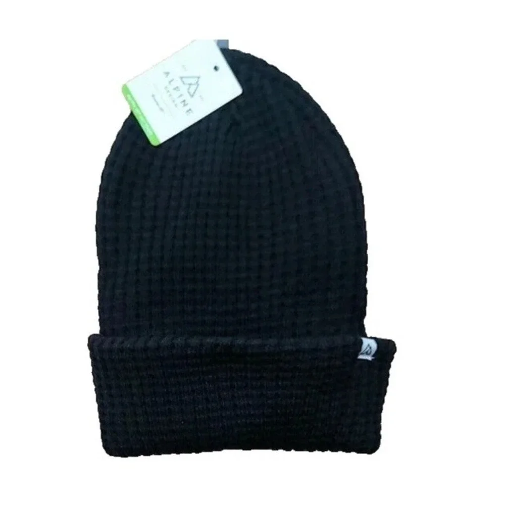 Alpine Design‎ Women's Slouchy Waffle Beanie, Black, One Size